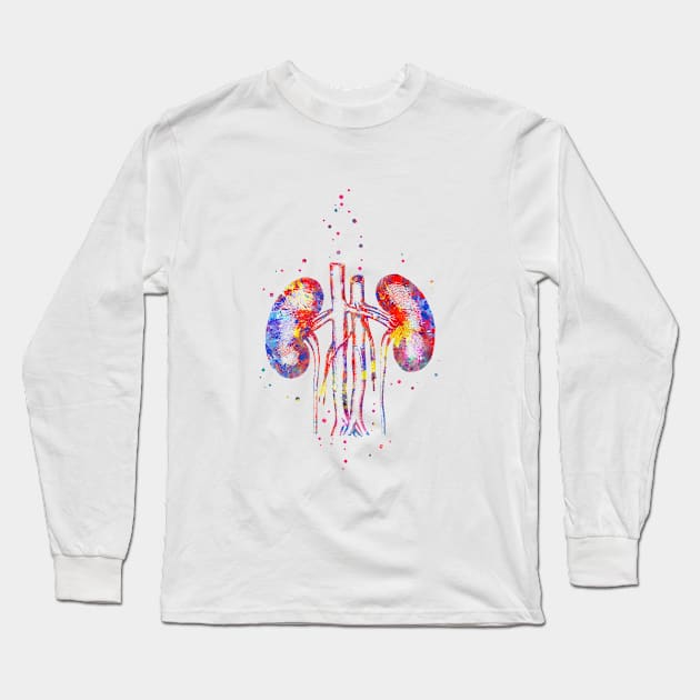 Kidney Long Sleeve T-Shirt by RosaliArt